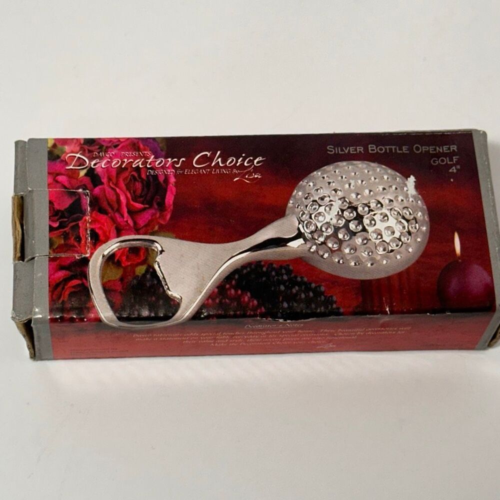 Vintage Davco Decorators Choice Silver-Plated Golf Ball Bottle Opener